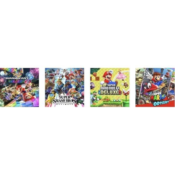 Mario Kart 8 Deluxe + Super Smash Bros Ultimate + Super Mario Odyssey + New Super Mario Bros U Deluxe (Nintendo Switch)